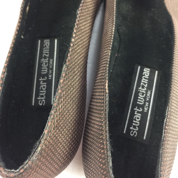 VINTAGE Stuart Weitzman Bronze Square Point Pumps